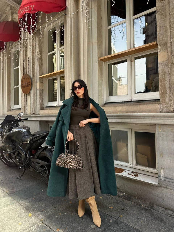 معطف جوخ طويل - أخضر